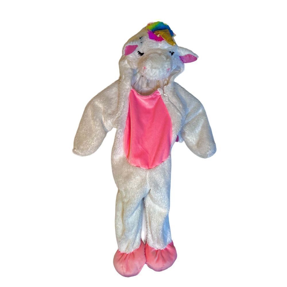 Unicorn Zip Up 1 Pc Unicorn Fluffy Costume Toddler Sz 18-24 Months So Cute!